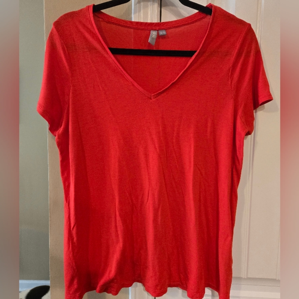 Asos Women's Red V-Neck Top Sz Large